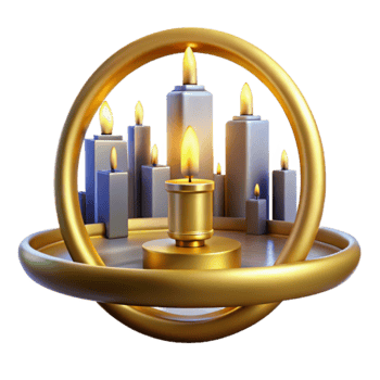 Golden Circle of Candles Illumination and Tranquility png