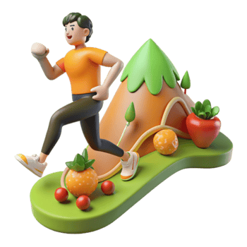 Healthy Lifestyle Run, Fruits, and Fitness png