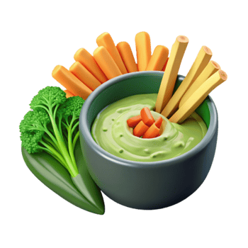 Healthy Veggie Dip with Crunchy Sticks png