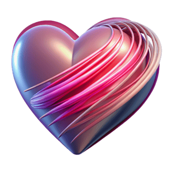 Abstract Pink Heart with Swirling Lines png