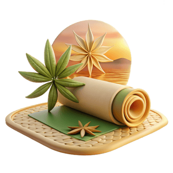 Serene Sunset Yoga Mat Roll png