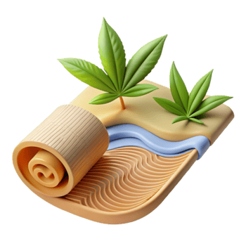 Cannabis Plants on Sandy Beach Landscape png