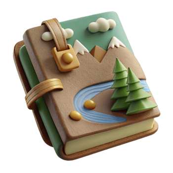 Nature Journal Mountain, River, Forest 3D Book png