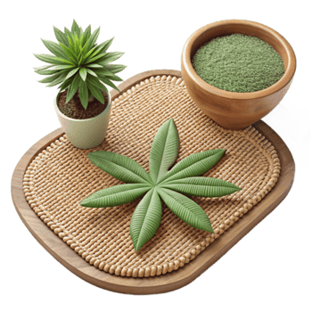 Serene Spa Setting Plant, Leaf, Powder on Tray png