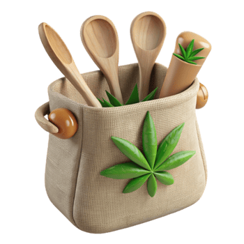 Hemp Utensil Set in Eco-Friendly Bag png