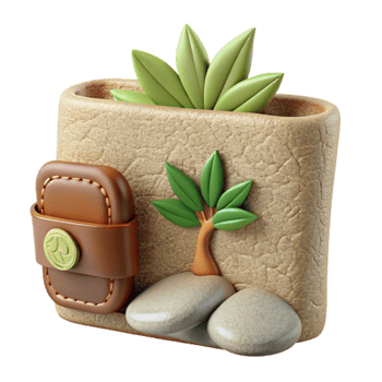 Eco-Friendly Wallet Sustainable Design with Nature Elements png