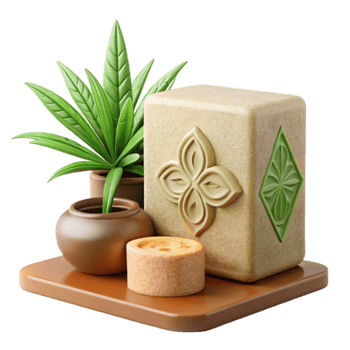 Tranquil Zen Garden Decor Potted Plants, Carved Stone, and Aromatic Cylinder png