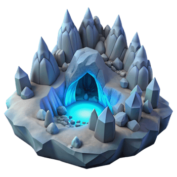 Icy Cave, Crystalline Grotto, Winter Wonderland Game Asset png