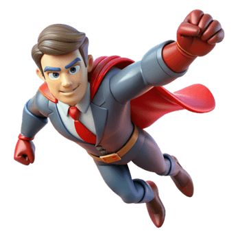 Superhero in Suit 3D Animation png