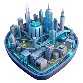 Smart City Futuristic Urban Infrastructure png