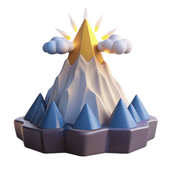 Reaching the Summit A 3D Mountain Peak png