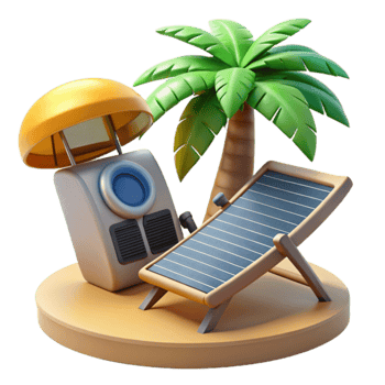 Portable Solar Power for Tropical Vacations png