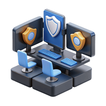Multi-Monitor Cybersecurity Setup Enhanced System Protection png