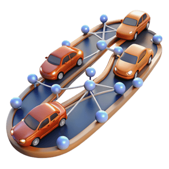 Connected Vehicle Network Autonomous Driving IoT png