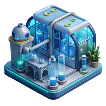 Futuristic Automated Bio Lab Robotic System Plant Growth png
