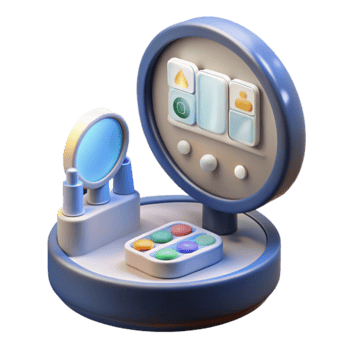 Interactive Vanity Setup Digital Mirror Cosmetic Palette png