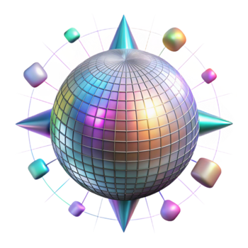 Disco Ball, Geometric Shapes, Abstract Art png