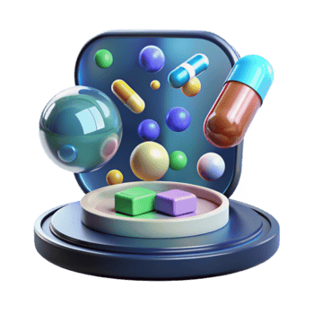 Colorful Capsules Spheres 3D Pharmaceutical Abstract png