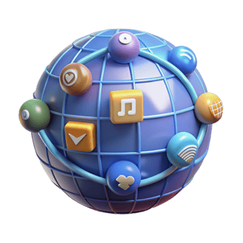 Global Social Media Network Connections and Interactions png