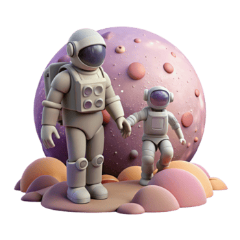 Astronauts Exploring a Planet Space Adventure png