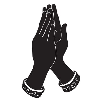Praying Hands Silhouette vector