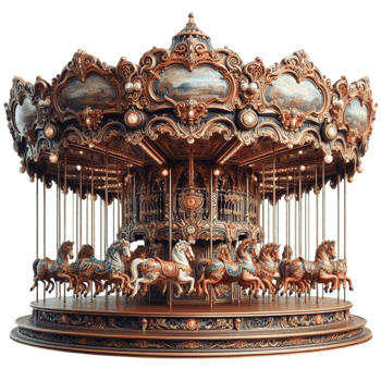 Vintage Carousel with Ornate Details png