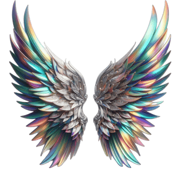 Ethereal Multicolored Angel Wings png