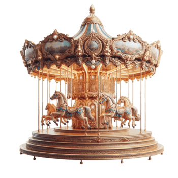 Golden Carousel Horse Ride png