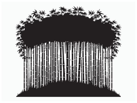 Elegant Bamboo Grove Silhouette for Nature Inspired Art and Designs vector