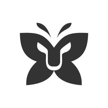 Tiger head with butterfly silhoette logo design template vector