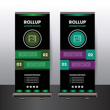 Unique business rollup banner design template vector
