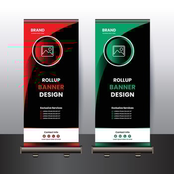 Professional business rollup banner design template concept vector
