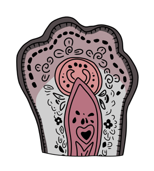 Cat paw print illustration design png