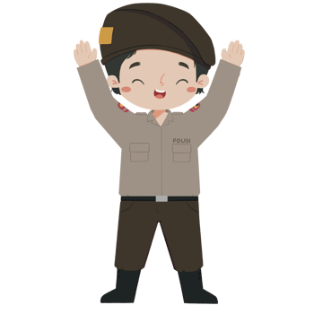 kid in police raises both hands png