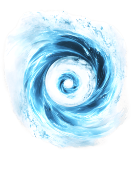 Abstract Blue and White Swirling Vortex on Transparent Background png