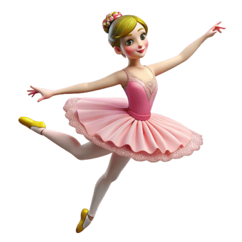 wonderful classic 3D Render Ballet Dancer, Pink Tutu, Animated Girl professional png
