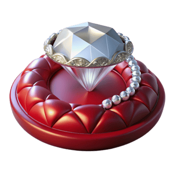 vibrant creative 3D Render Jewel Diamond Luxury Red Cushion 4K png