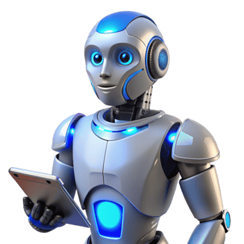 beautiful vintage Friendly Robot 3D Render high resolution png