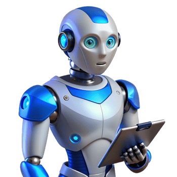 elegant minimalist Friendly Robot 3D Render premium png