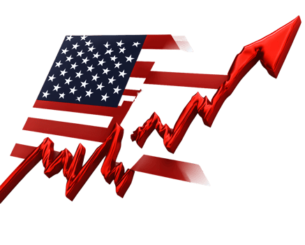 American Flag with Upward Trending Arrow png