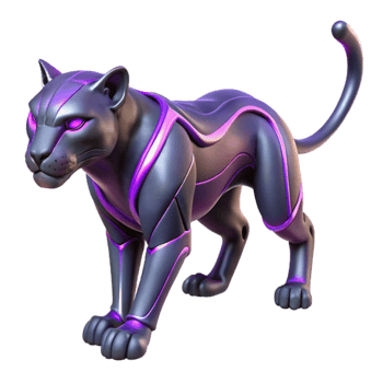 beautiful modern Cybernetic Panther 3D Render original png