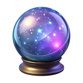 vibrant abstract Mystic Crystal Ball 3D Render high quality png