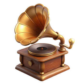 serene modern Vintage Gramophone 3D Render exclusive png