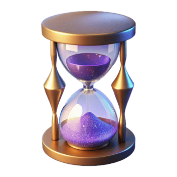 vibrant classic 3D Render of a Glittery Purple Hourglass high quality png