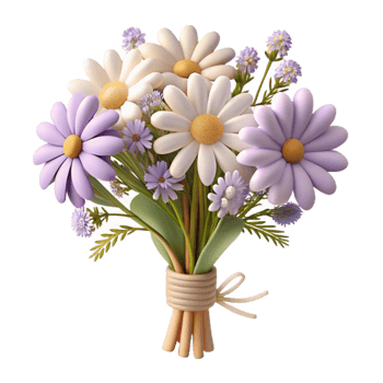 elegant creative 3D Render of a Flower Bouquet genuine png