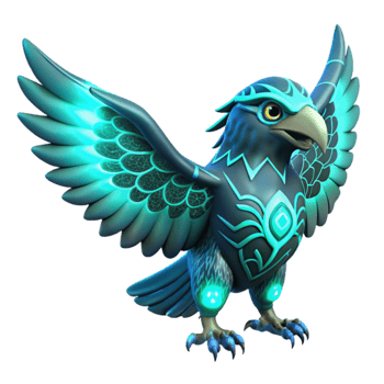 serene artistic Glowing Eagle 3D Render exclusive png
