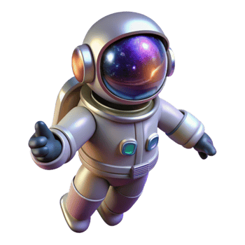 3D Astronaut Illustration Galaxy in Helmet png