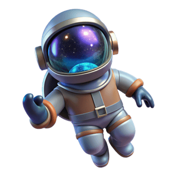 beautiful creative 3D Render Astronaut in Space high quality png
