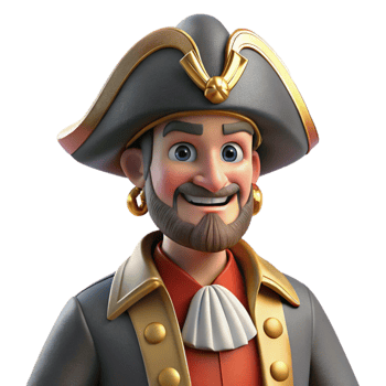 dramatic traditional Jolly 3D Cartoon Pirate Captain Illustration genuine png
