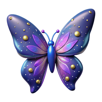 wonderful artistic 3D Render Purple Galaxy Butterfly 4K png